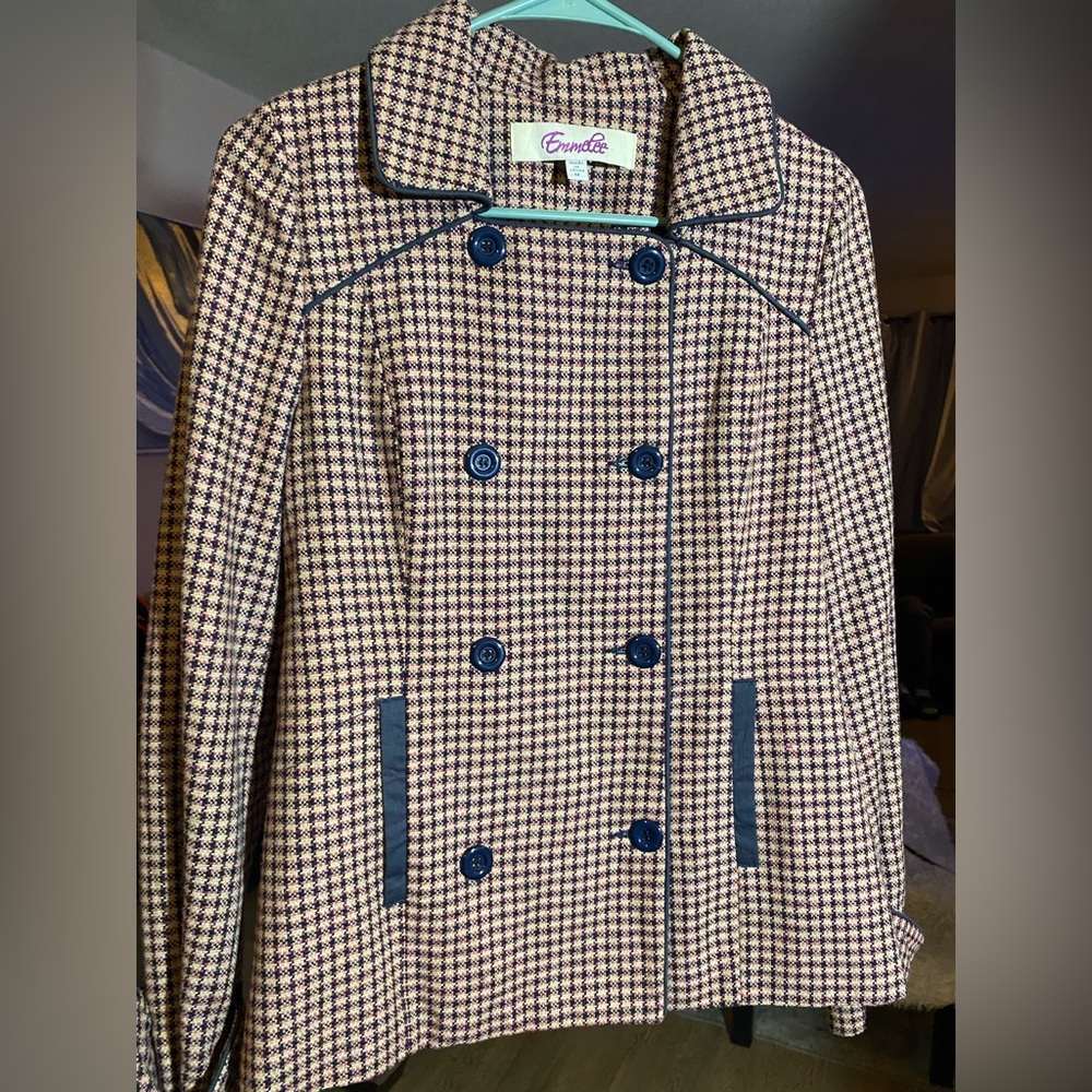 Emmelee for F.C. Houndstooth Jacket in Black and Tan